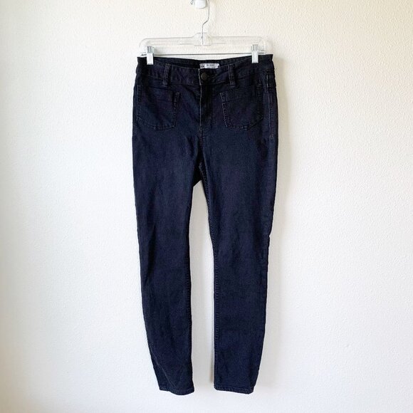 Free People Black Pocket Front Skinny Jeans 28 - Picture 1 of 10